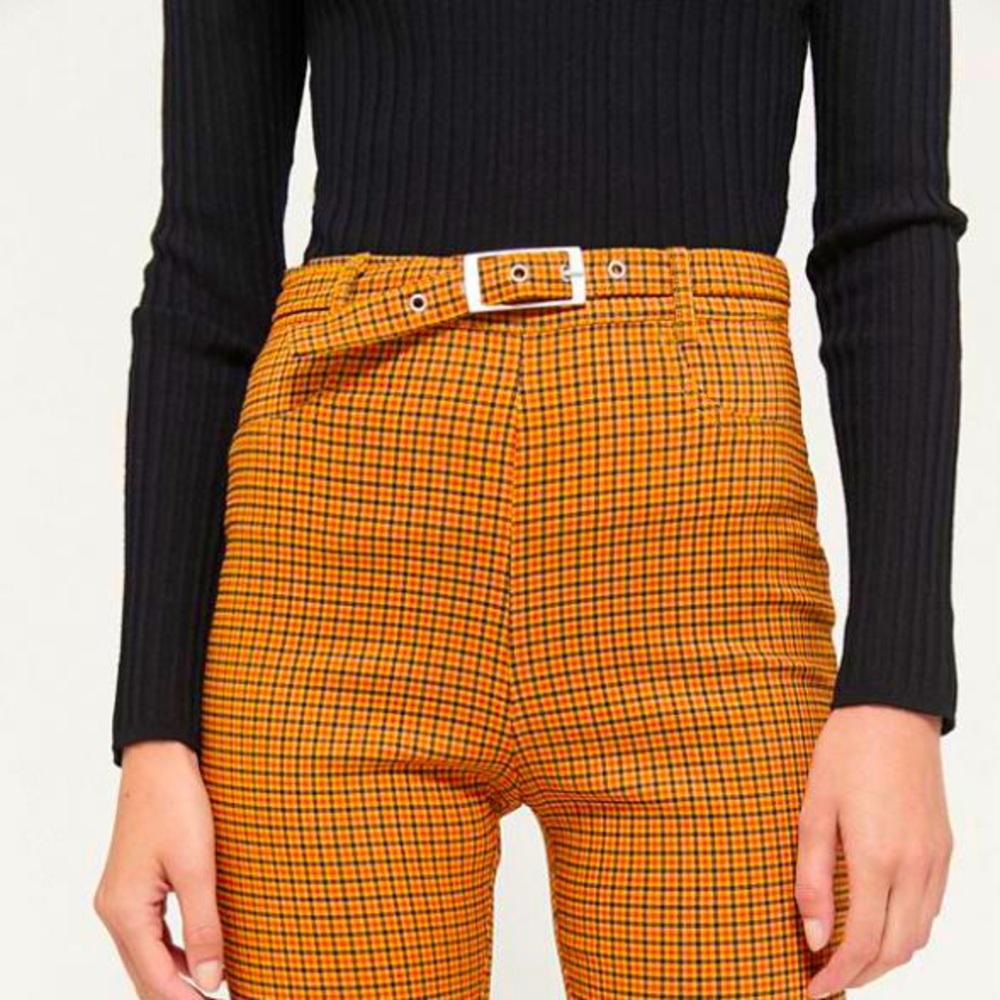 Urban Outfitters Neve Belted High Rise Cigarette Orange Pants